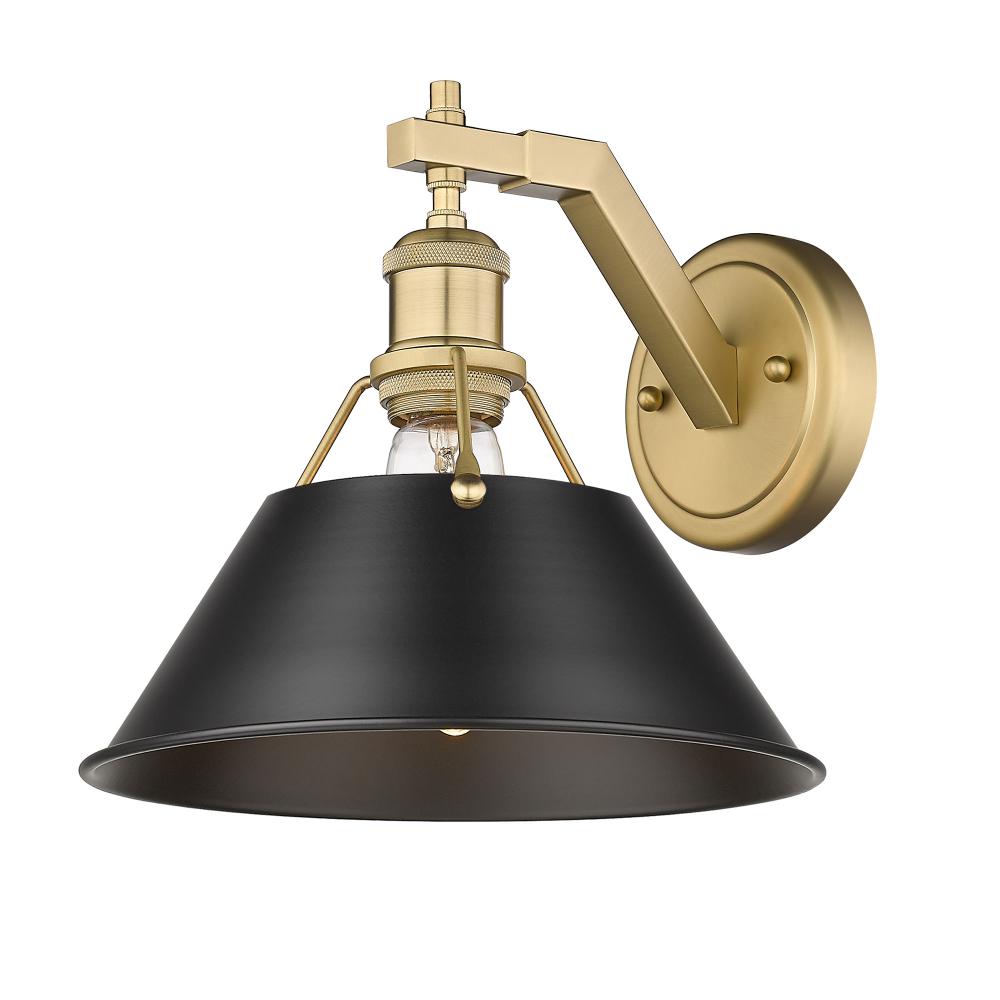 Orwell BCB 1 Light Wall Sconce in Brushed Champagne Bronze with Matte Black shade
