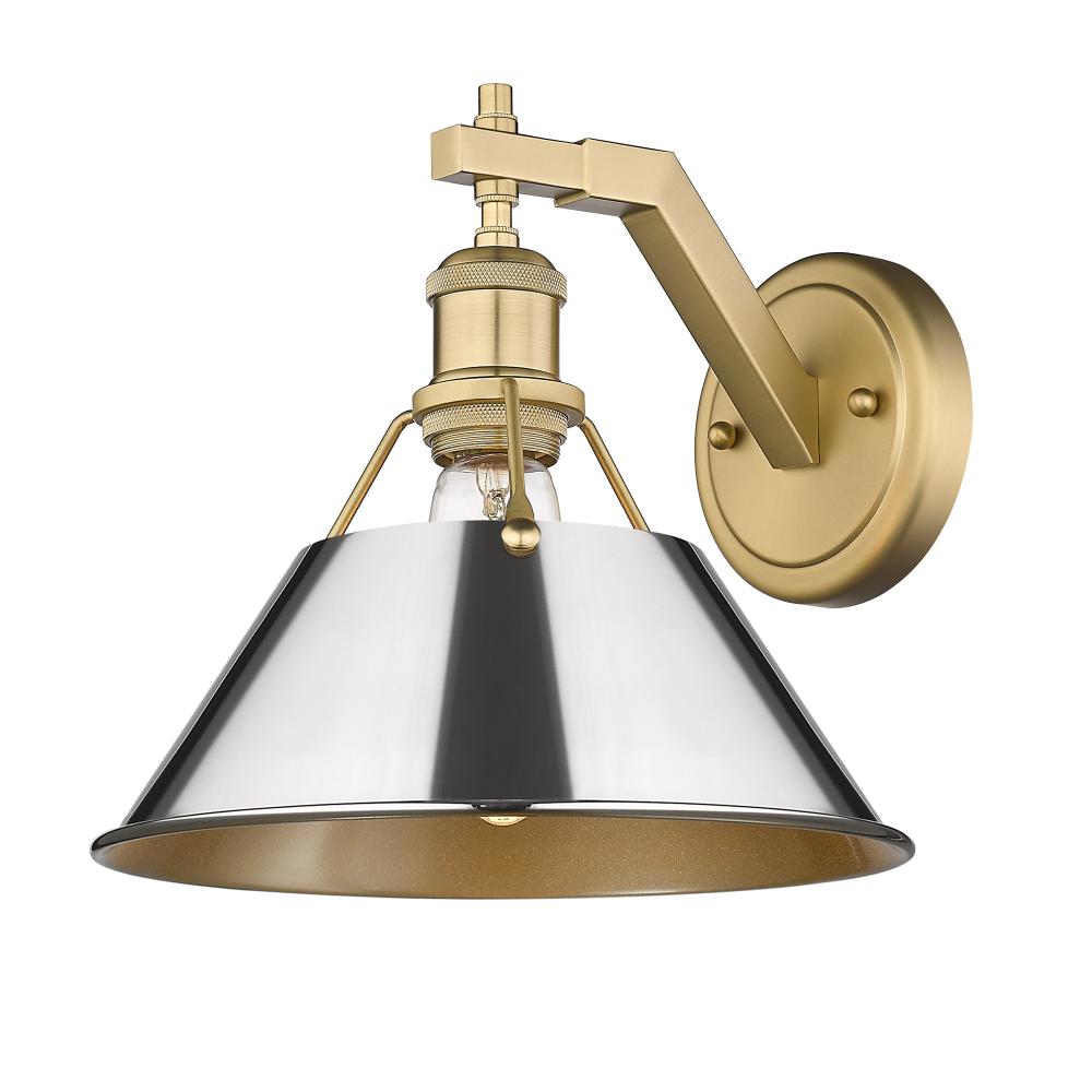 Orwell BCB 1 Light Wall Sconce in Brushed Champagne Bronze with Chrome shade