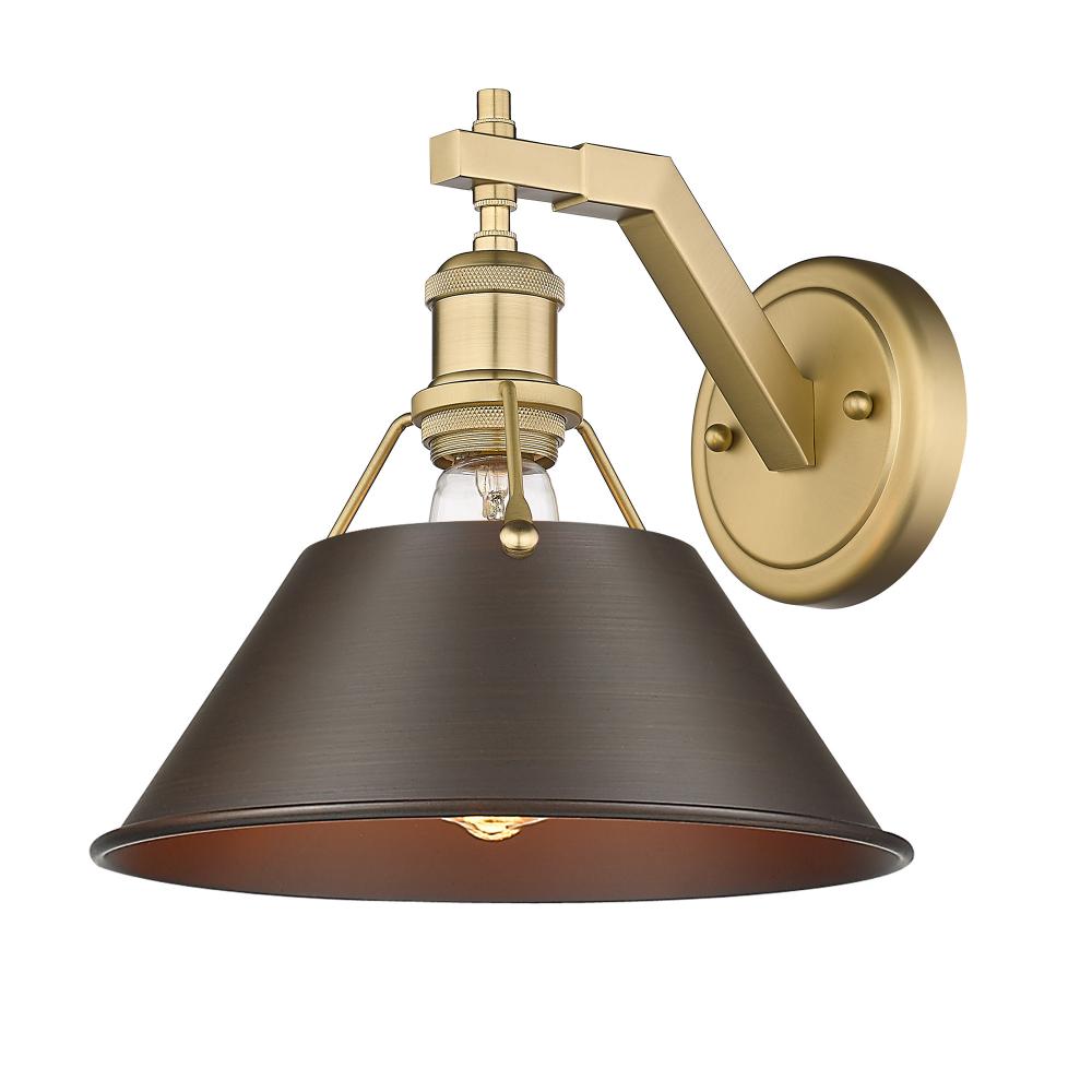 Orwell BCB 1 Light Wall Sconce in Brushed Champagne Bronze with Rubbed Bronze shade