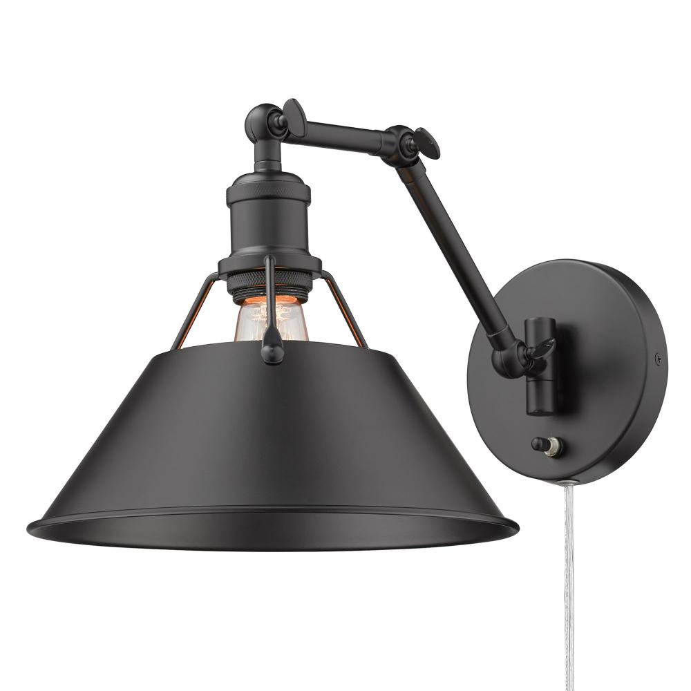 Orwell BLK 1 Light Articulating Wall Sconce in Matte Black with Matte Black shade