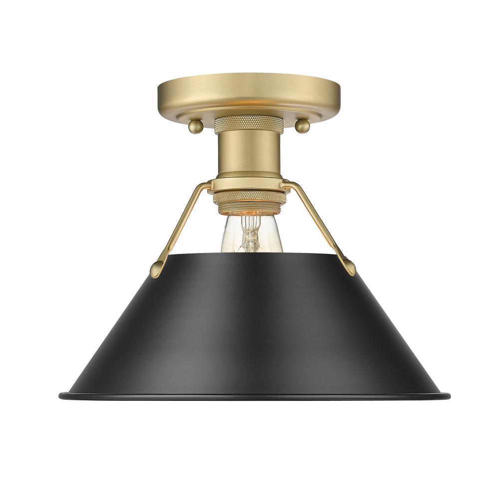 Orwell BCB Flush Mount in Brushed Champagne Bronze with Matte Black shade
