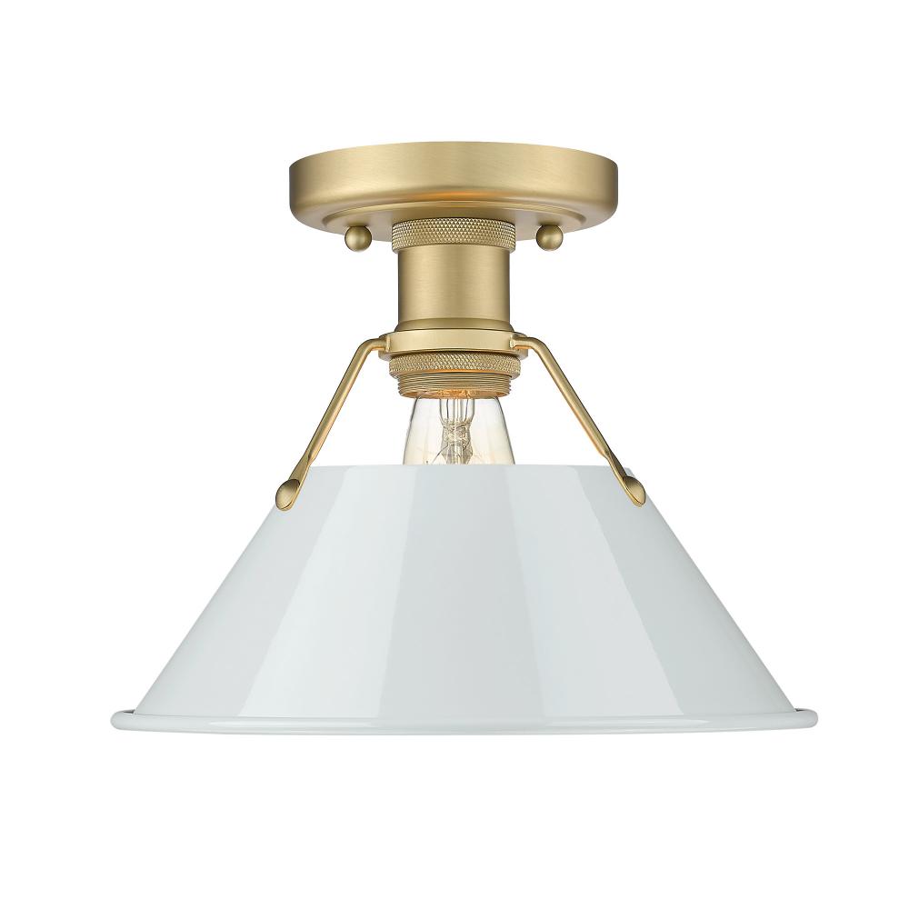 Orwell BCB Flush Mount in Brushed Champagne Bronze with Dusky Blue shade
