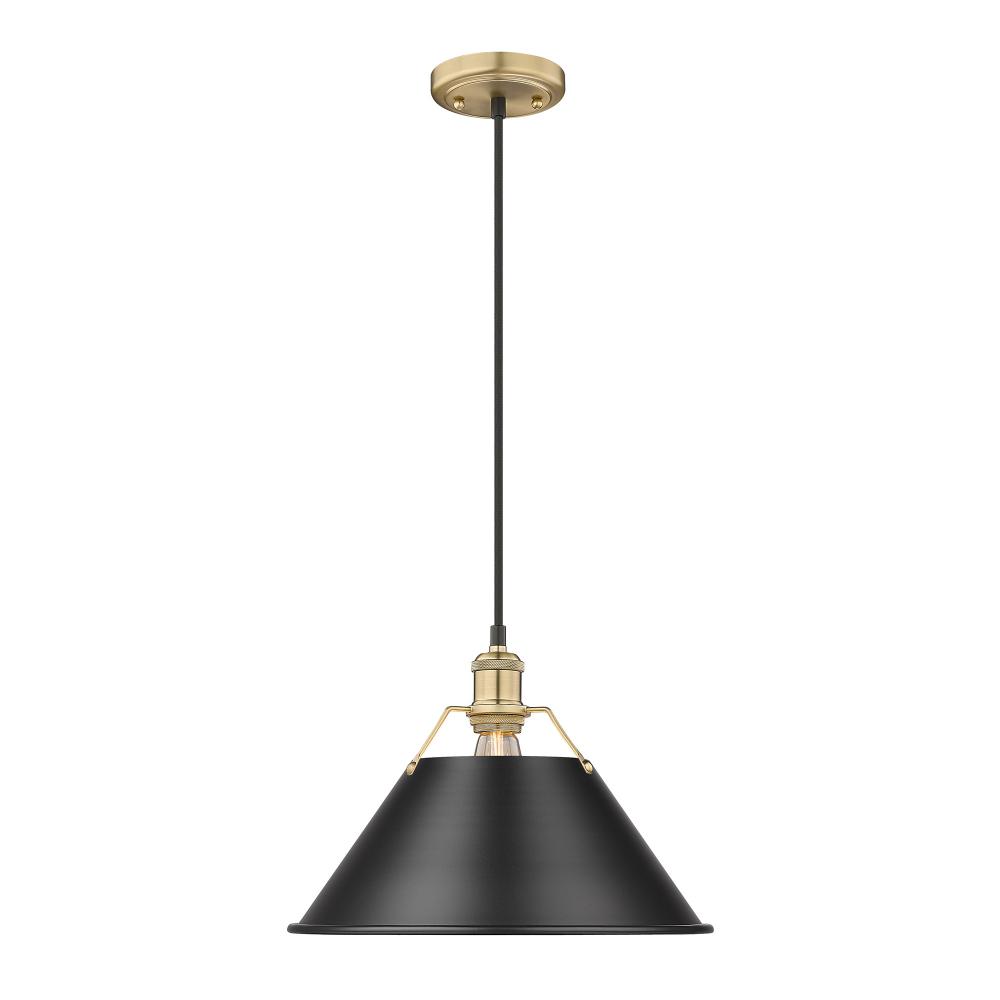 Orwell BCB Large Pendant - 14 in Brushed Champagne Bronze with Matte Black shade