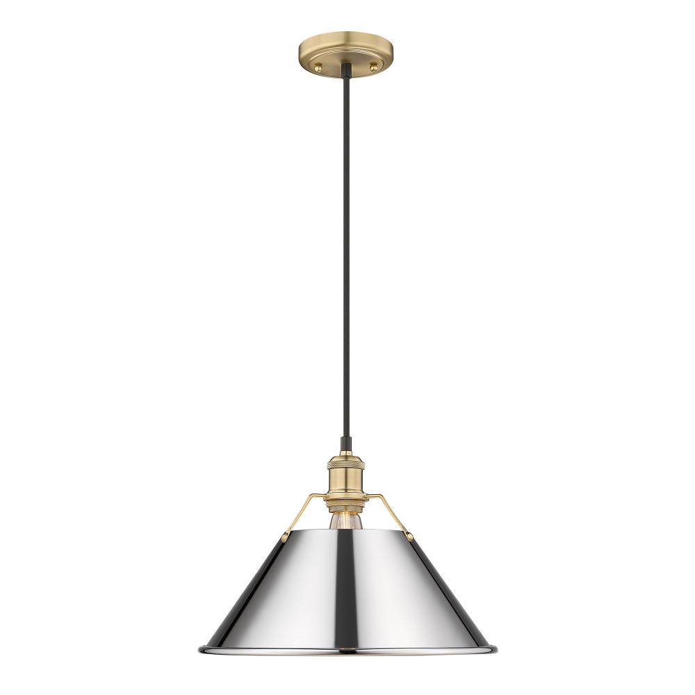 Orwell BCB Large Pendant - 14 in Brushed Champagne Bronze with Chrome shade