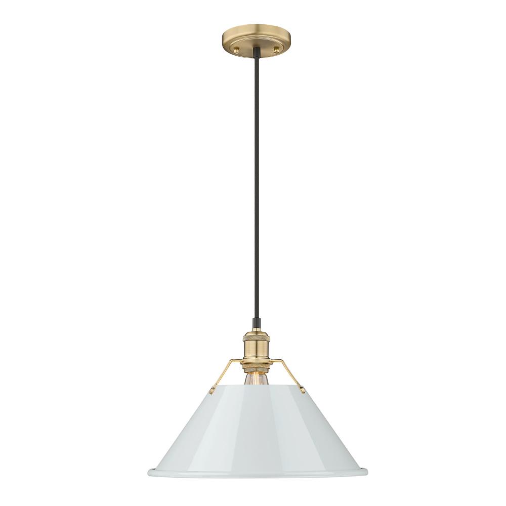 Orwell BCB Large Pendant - 14 in Brushed Champagne Bronze with Dusky Blue shade
