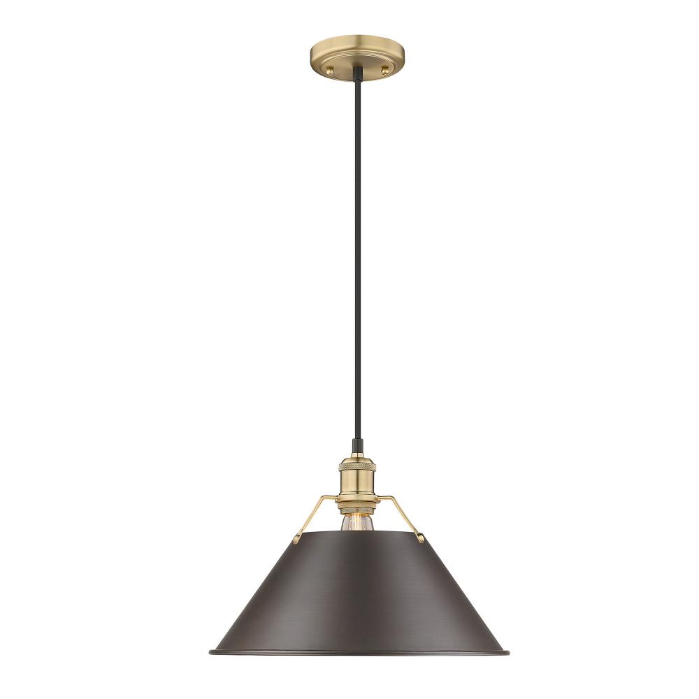 Orwell BCB Large Pendant - 14 in Brushed Champagne Bronze with Rubbed Bronze shade