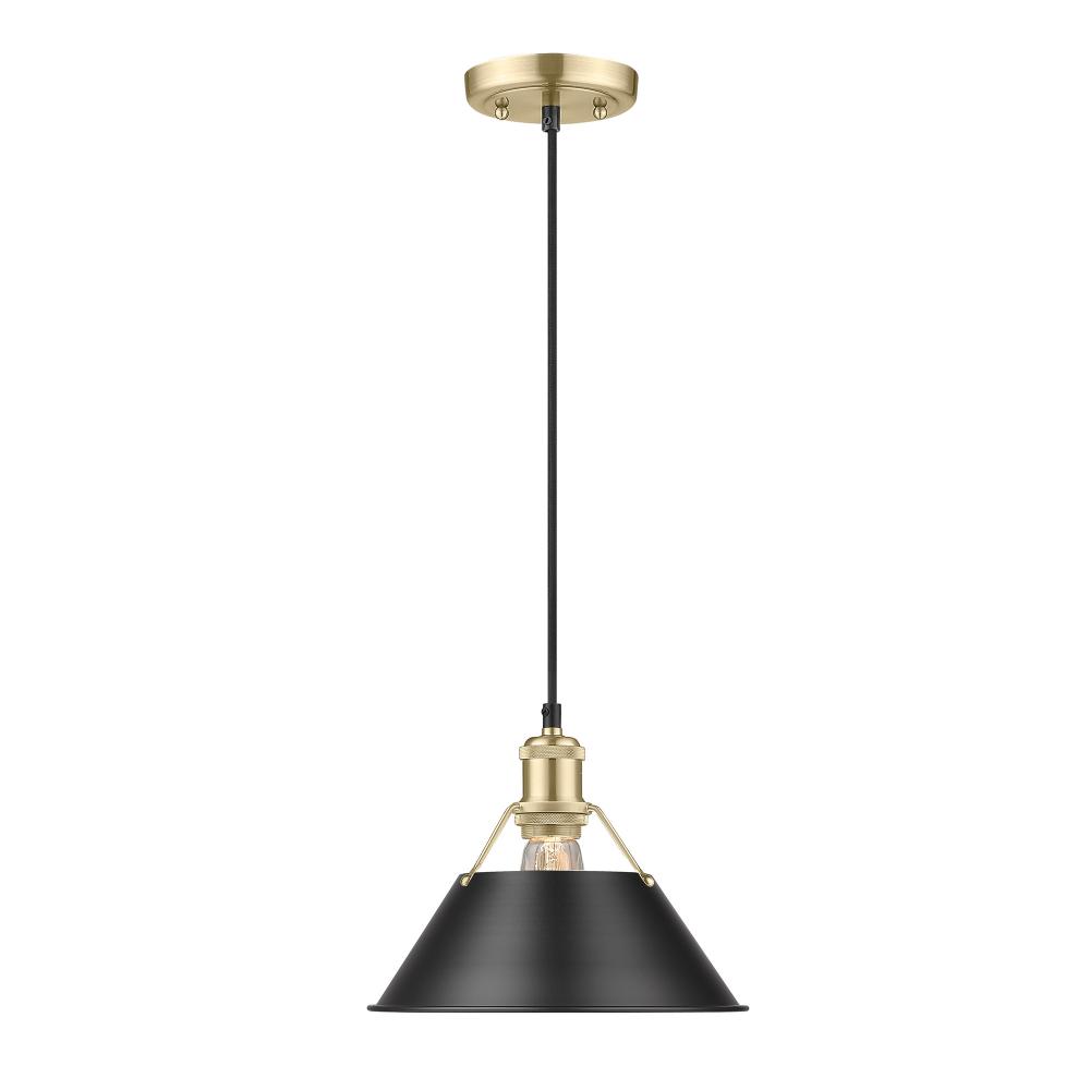 Orwell BCB Medium Pendant - 10 in Brushed Champagne Bronze with Matte Black shade