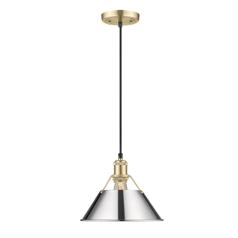 Orwell BCB Medium Pendant - 10 in Brushed Champagne Bronze with Chrome shade