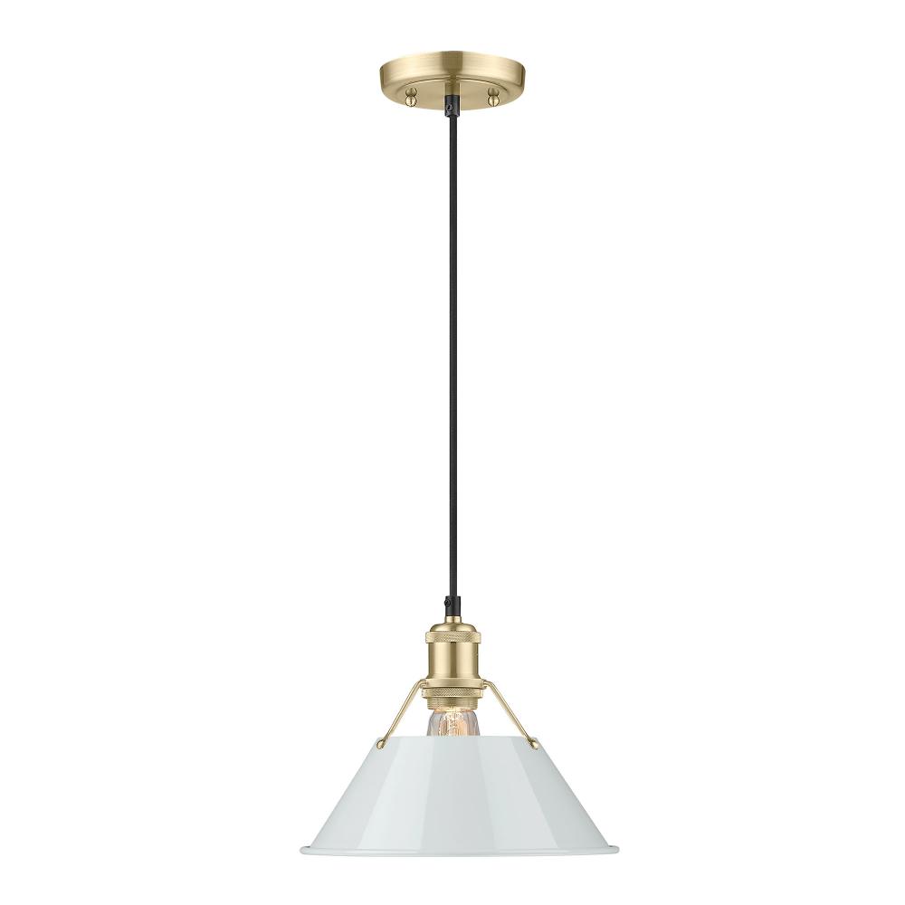 Orwell BCB Medium Pendant - 10 in Brushed Champagne Bronze with Dusky Blue shade