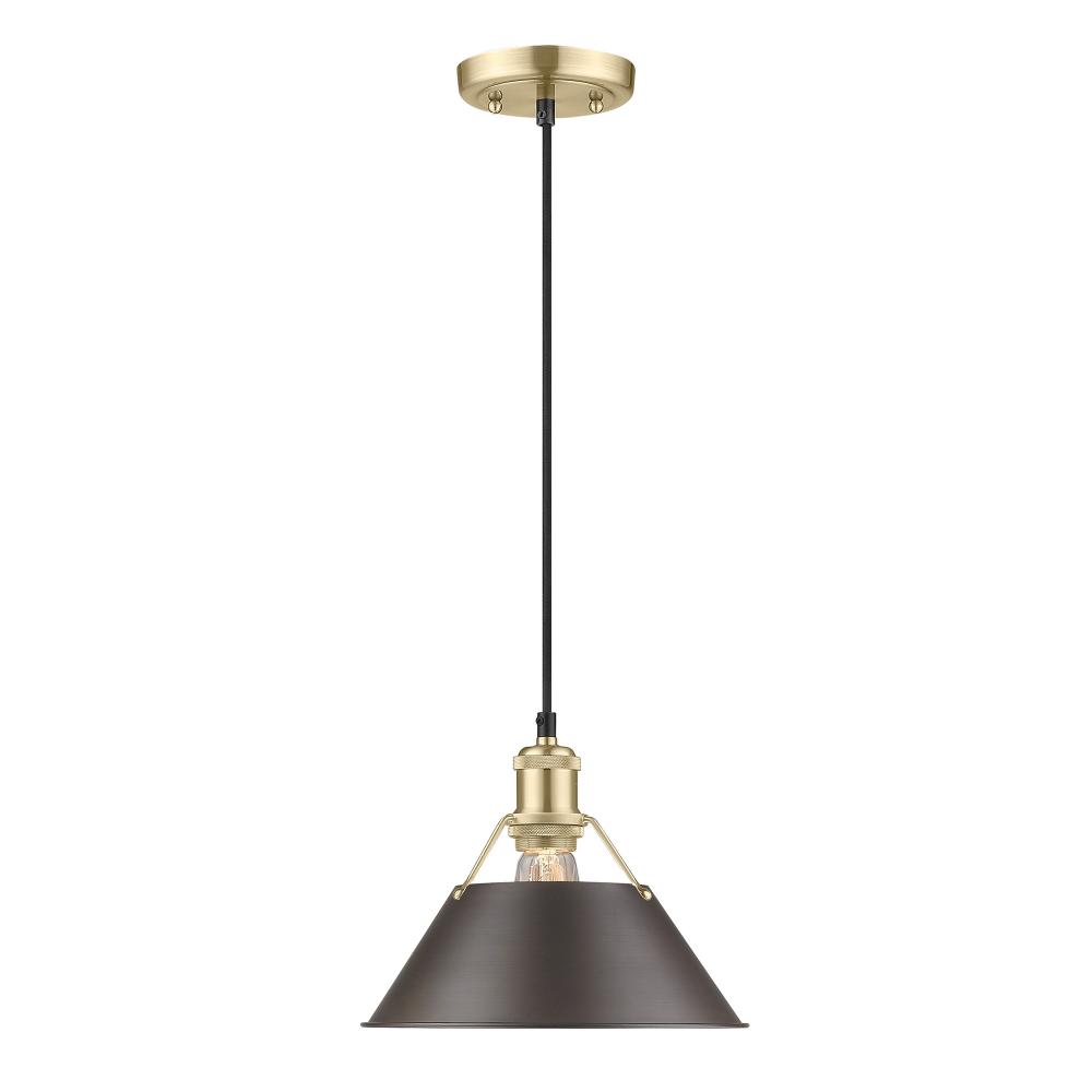 Orwell BCB Medium Pendant - 10 in Brushed Champagne Bronze with Rubbed Bronze shade