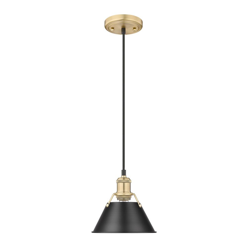 Orwell BCB Small Pendant - 7 in Brushed Champagne Bronze with Matte Black shade