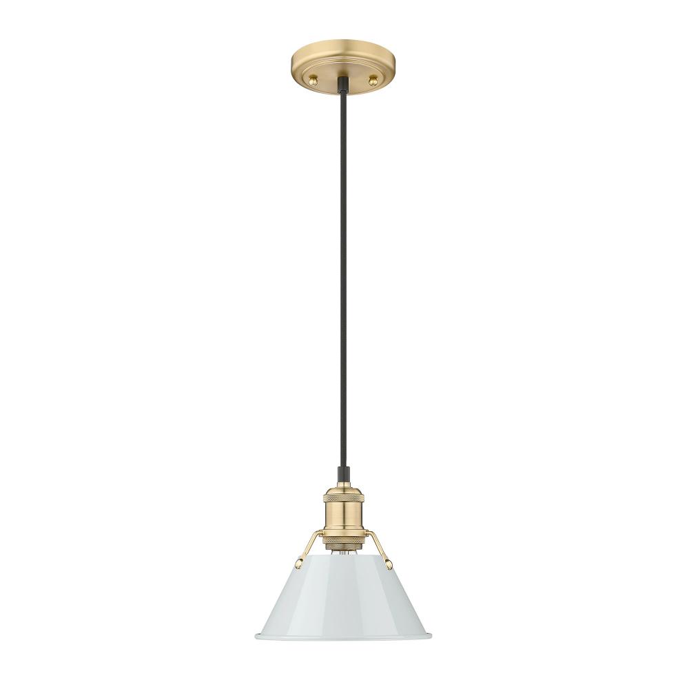 Orwell BCB Small Pendant - 7 in Brushed Champagne Bronze with Dusky Blue shade
