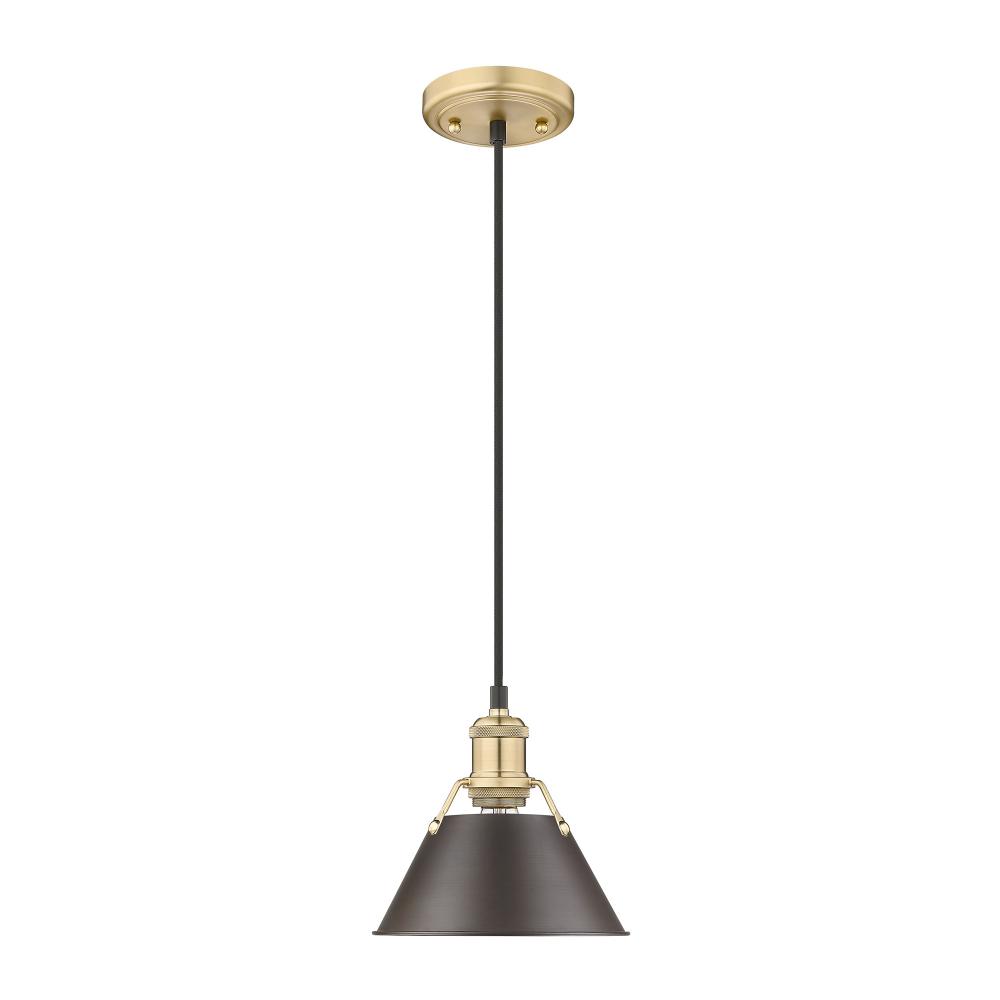 Orwell BCB Small Pendant - 7 in Brushed Champagne Bronze with Rubbed Bronze shade