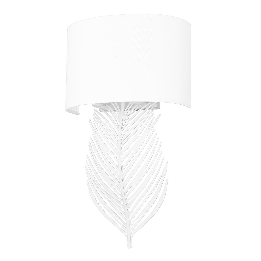 Cay WHT 2 Light Wall Sconce in Matte White with Modern White Shade