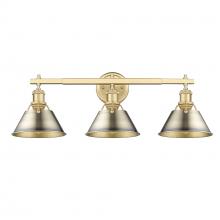 Golden 3306-BA3 BCB-AB - Orwell BCB 3 Light Bath Vanity in Brushed Champagne Bronze with Aged Brass shades