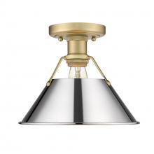 Golden 3306-FM BCB-CH - Orwell BCB Flush Mount in Brushed Champagne Bronze with Chrome shade