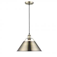 Golden 3306-L AB-AB - Orwell AB Large Pendant - 14" in Aged Brass with Aged Brass shade
