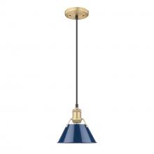 Golden 3306-S BCB-NVY - Orwell BCB Small Pendant - 7 in Brushed Champagne Bronze with Matte Navy shade