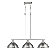 Golden 3602-3LP PW-PW - Duncan 3-Light Linear Pendant in Pewter with Pewter