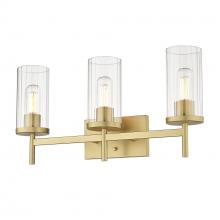 Golden 7011-BA3 BCB-CLR - Winslett BCB 3-Light Bath Vanity in Brushed Champagne Bronze with Clear Glass Shade