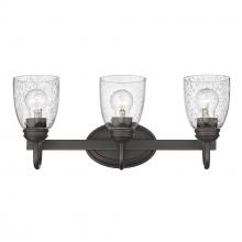 Golden 8001-BA3 RBZ-SD - Parrish RBZ 3 Light Bath Vanity in Rubbed Bronze with Seeded Glass Shade