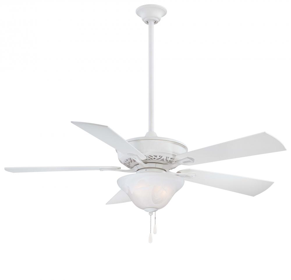 Three Light Flat White Ceiling Fan