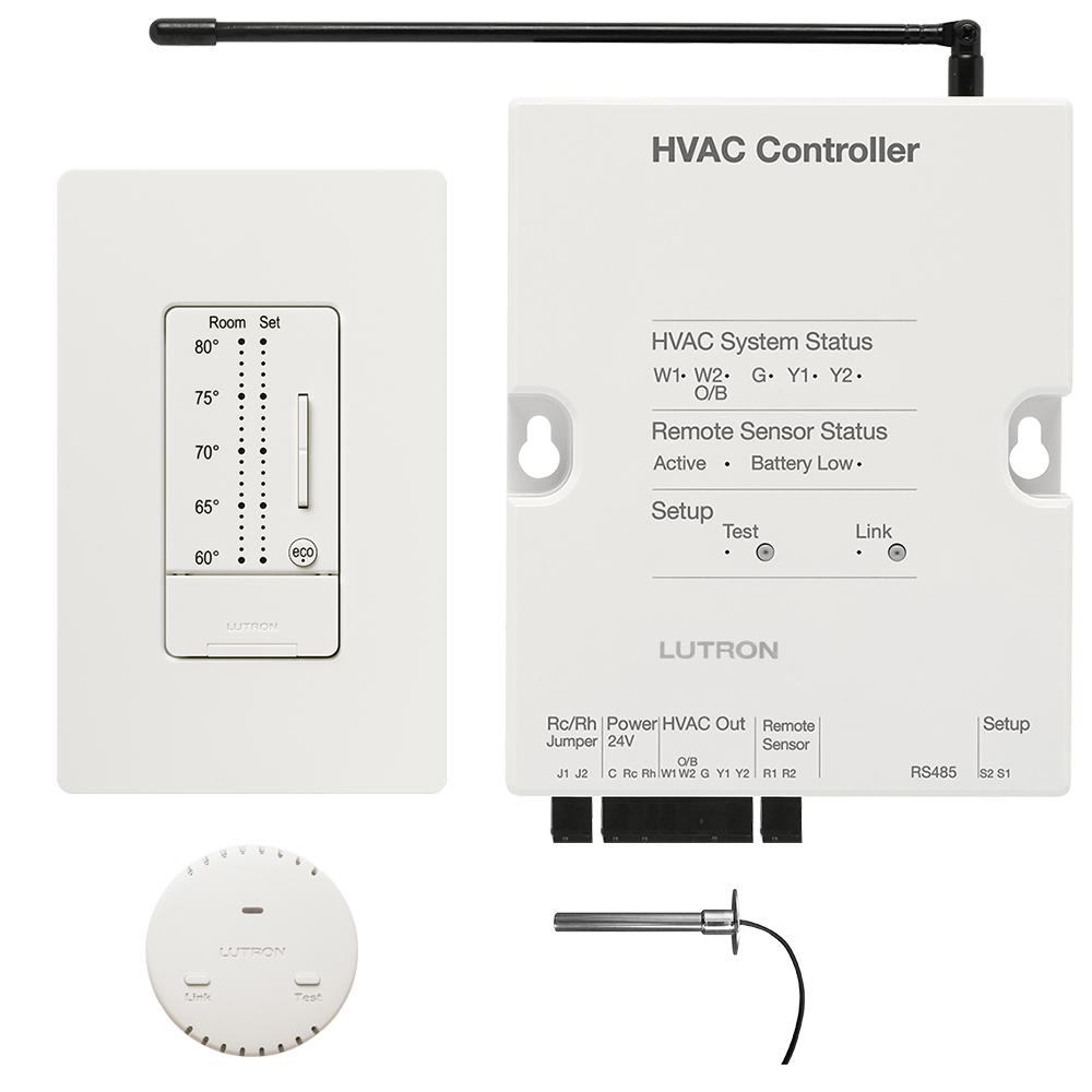 Lutron LR-HVAC-PKG-WH HVAC packaging includes 1 HVAC Controller, 1