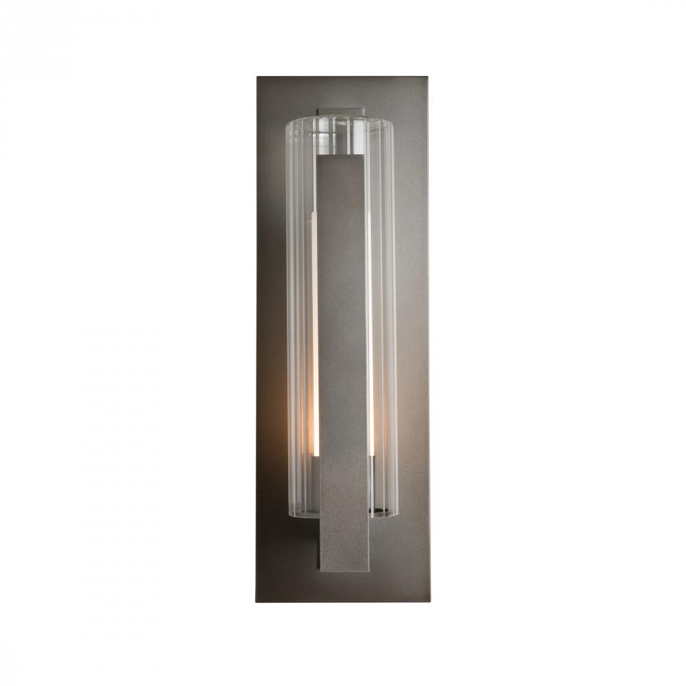 Vertical Bar Fluted Glass Large Outdoor Sconce