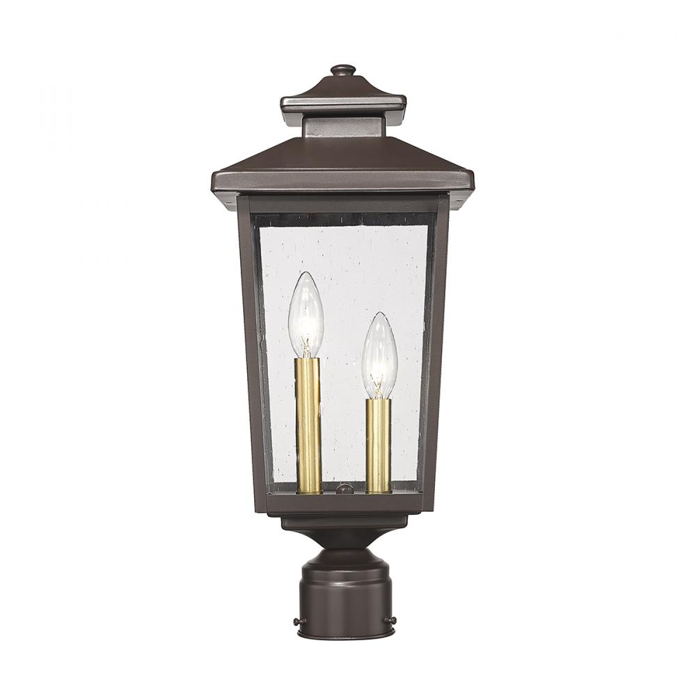 Eldrick 2-Light Outdoor Post Lantern Powder Coated Bronze