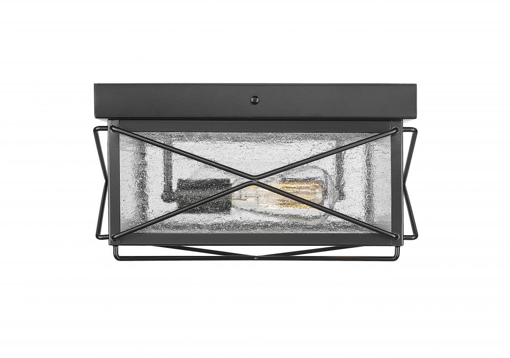 Robinson 2-Light Outdoor Flush Mount Powder Coated Black