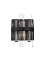  2200W8BK - Serena 8 Inch Crystal Bath Sconce in Black