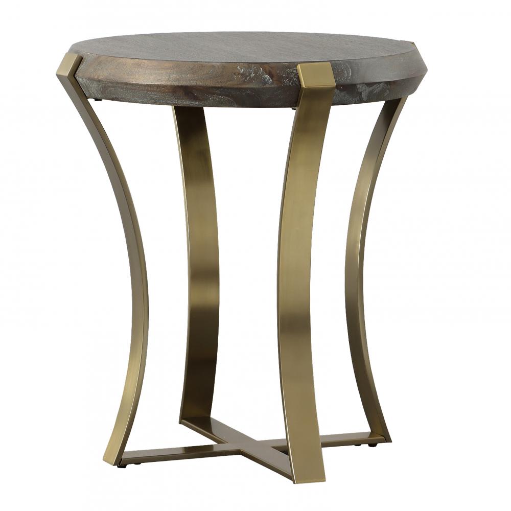 Unite Brass Leg Wood Side Table