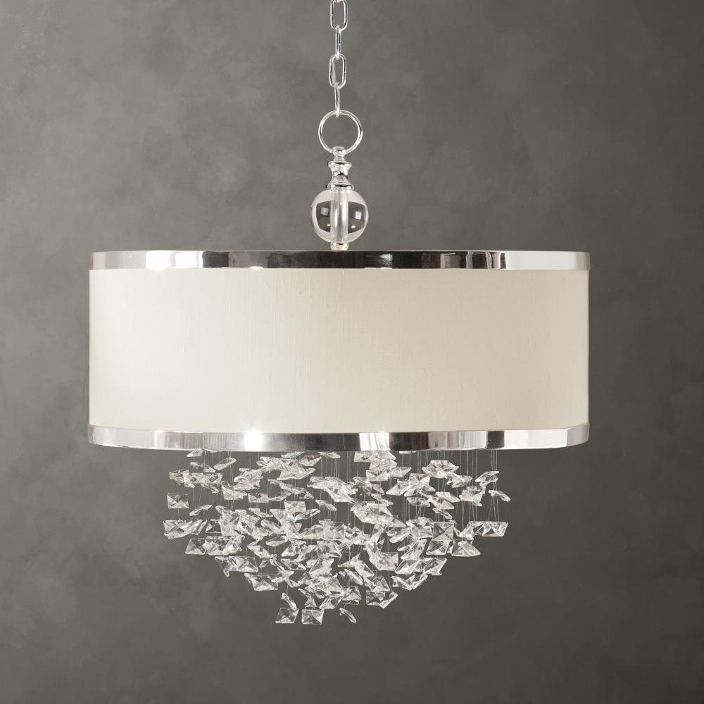 Fascination 3 Light Silken Drum Pendant