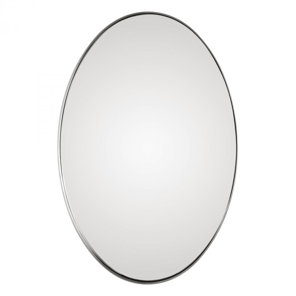 Pursley Brushed Nickel Oval Mirror