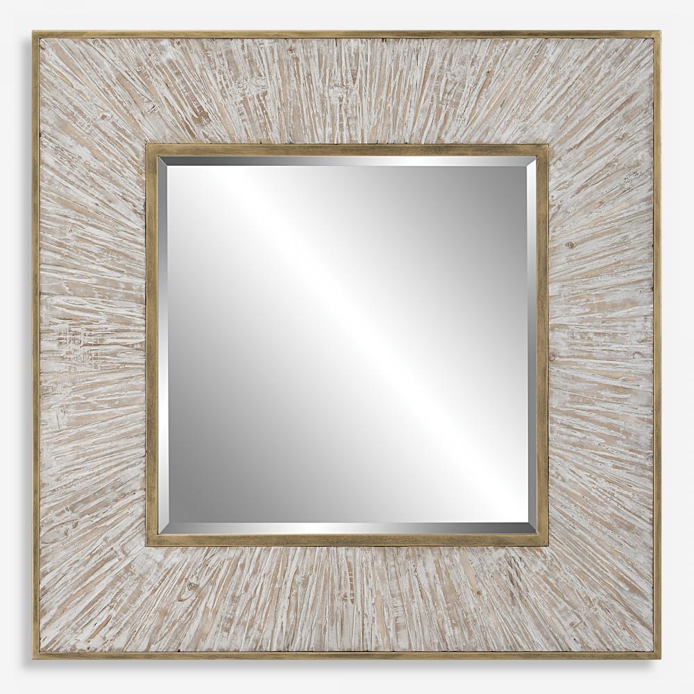 Wharton Whitewashed Square Mirror