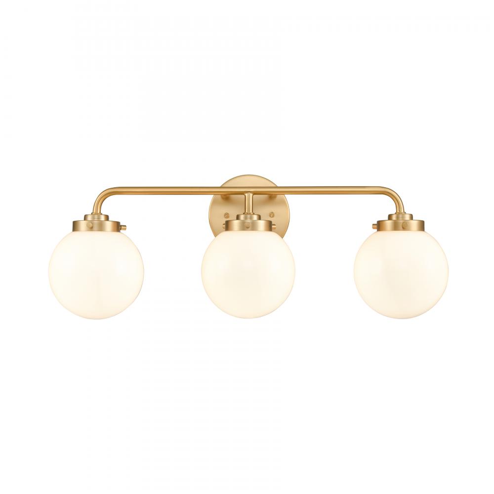 Fairbanks 22.75'' Wide 3-Light Vanity Light - Brushed Gold and Opal