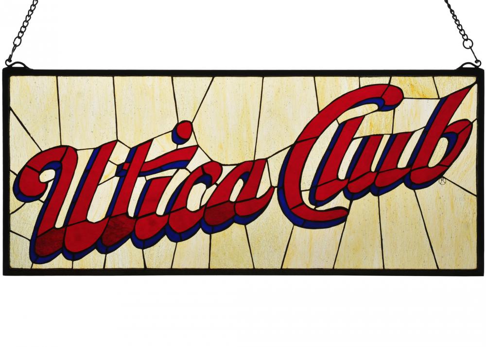 31"W X 13"H Utica Club Stained Glass Window