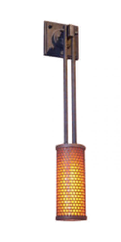 9" Wide Perforated Cylinder Wall Sconce