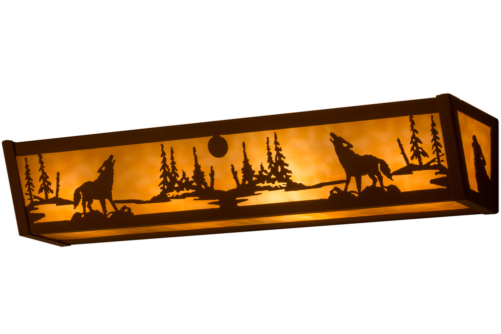 24" Wide Wolf on the Loose Vanity Light