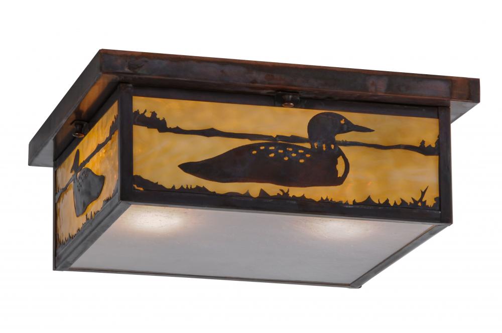 14"Sq Hyde Park Loon Flushmount