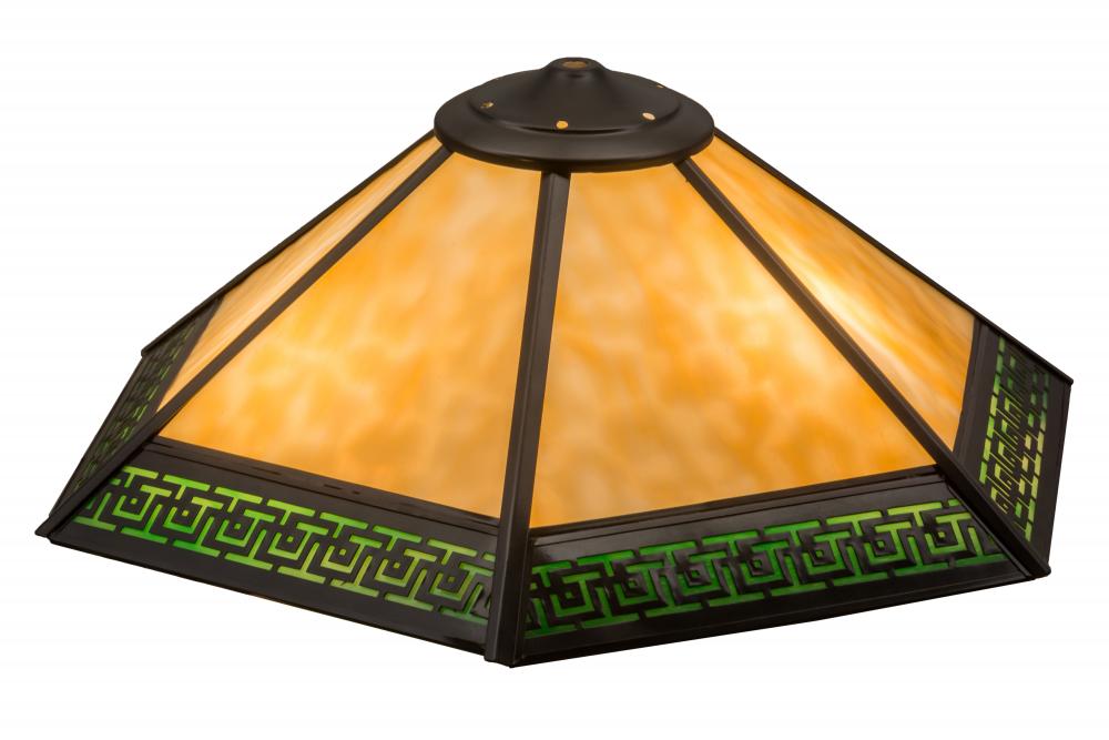 19" Wide Greek Key Mission Shade