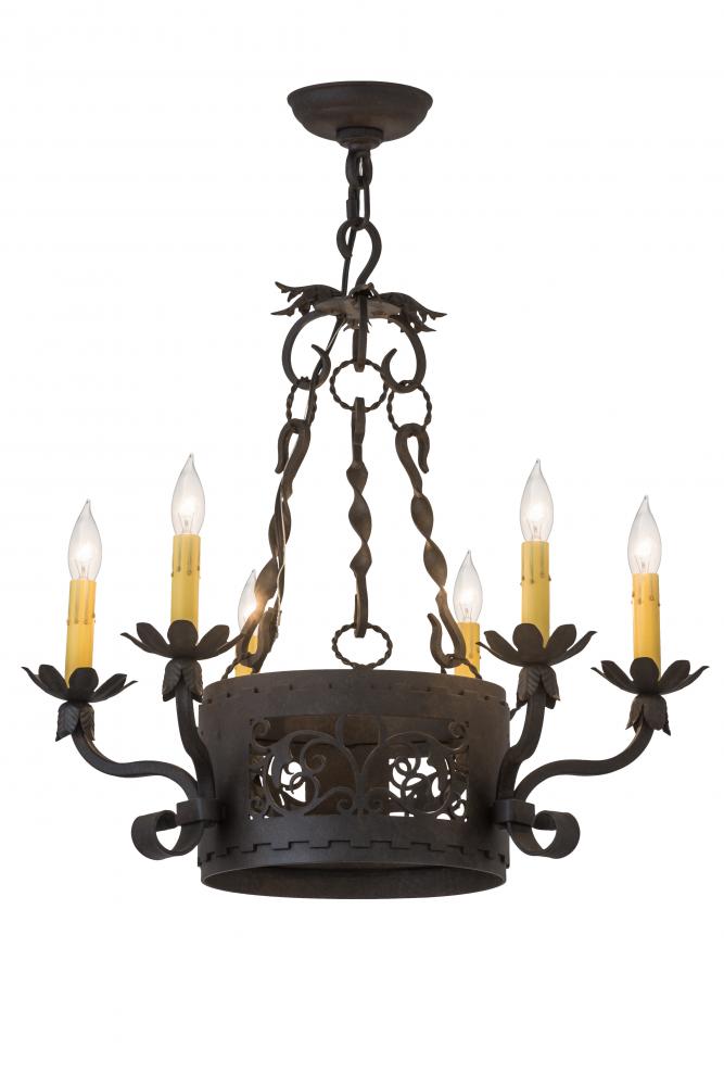 24" Wide Dragone 6 Light Chandelier