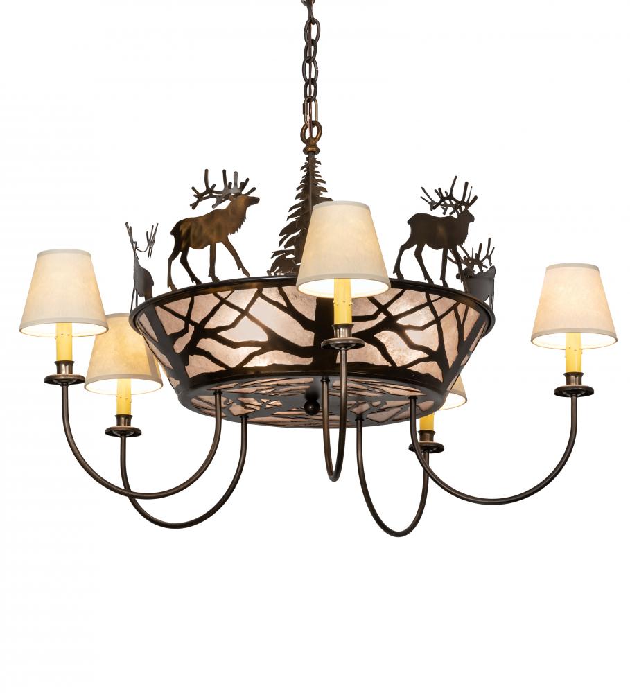 35" Wide Elk on the Loose 5 Light Chandelier