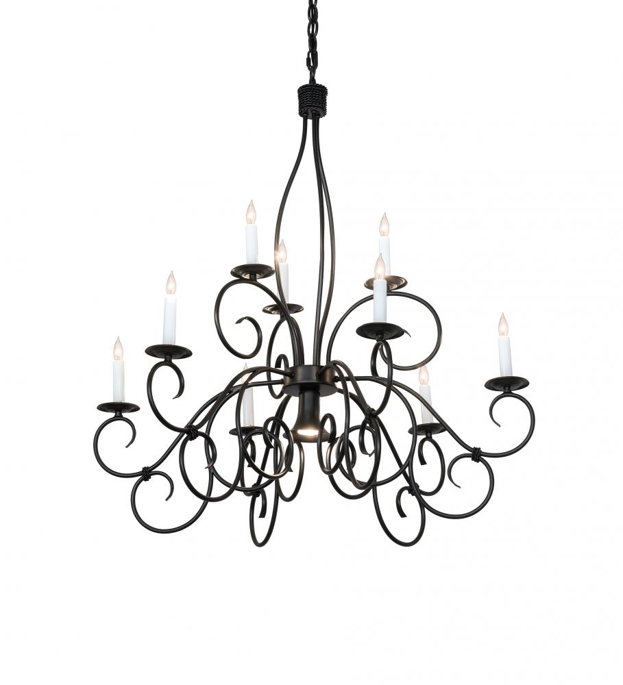 36" Wide Grace 10 Light Two Tier Chandelier