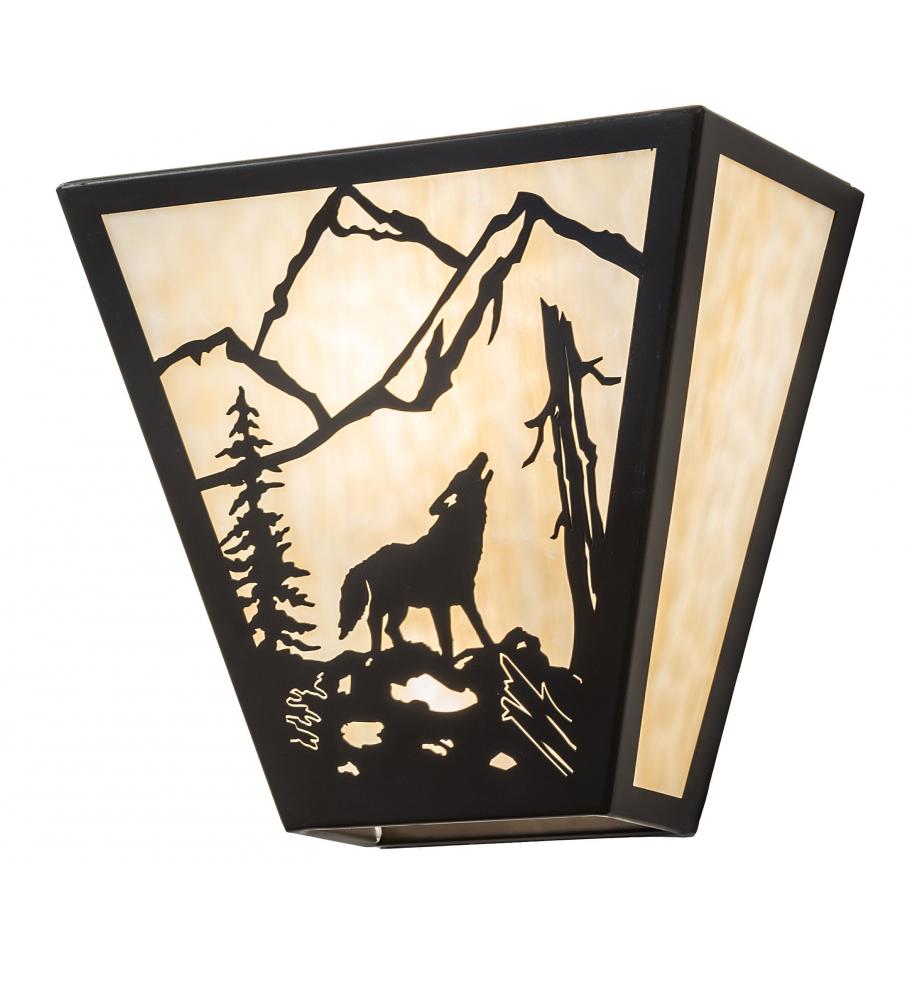 13" Wide Wolf on the Loose Wall Sconce