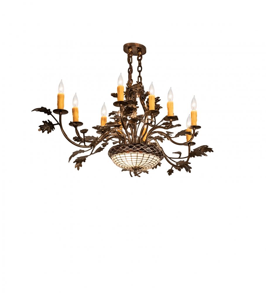 48" Long Greenbriar Oak 10 Light Chandelier