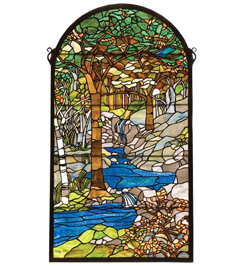 40"H X 22"W Tiffany Waterbrooks Stained Glass Window