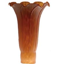 Meyda White 10208 - 4" Wide X 6" High Amber Pond Lily Shade