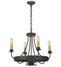 Meyda White 112633 - 25"W Franciscan 4 LT Chandelier