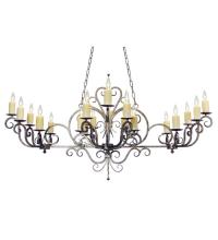 Meyda White 116416 - 60" Long Kean 20 Light Oblong Chandelier